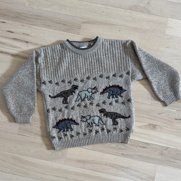 Other - Vintage-Dinosaur-T-Rex Stegosaurus Triceratops Crewneck Sweater-5/6-Unisex